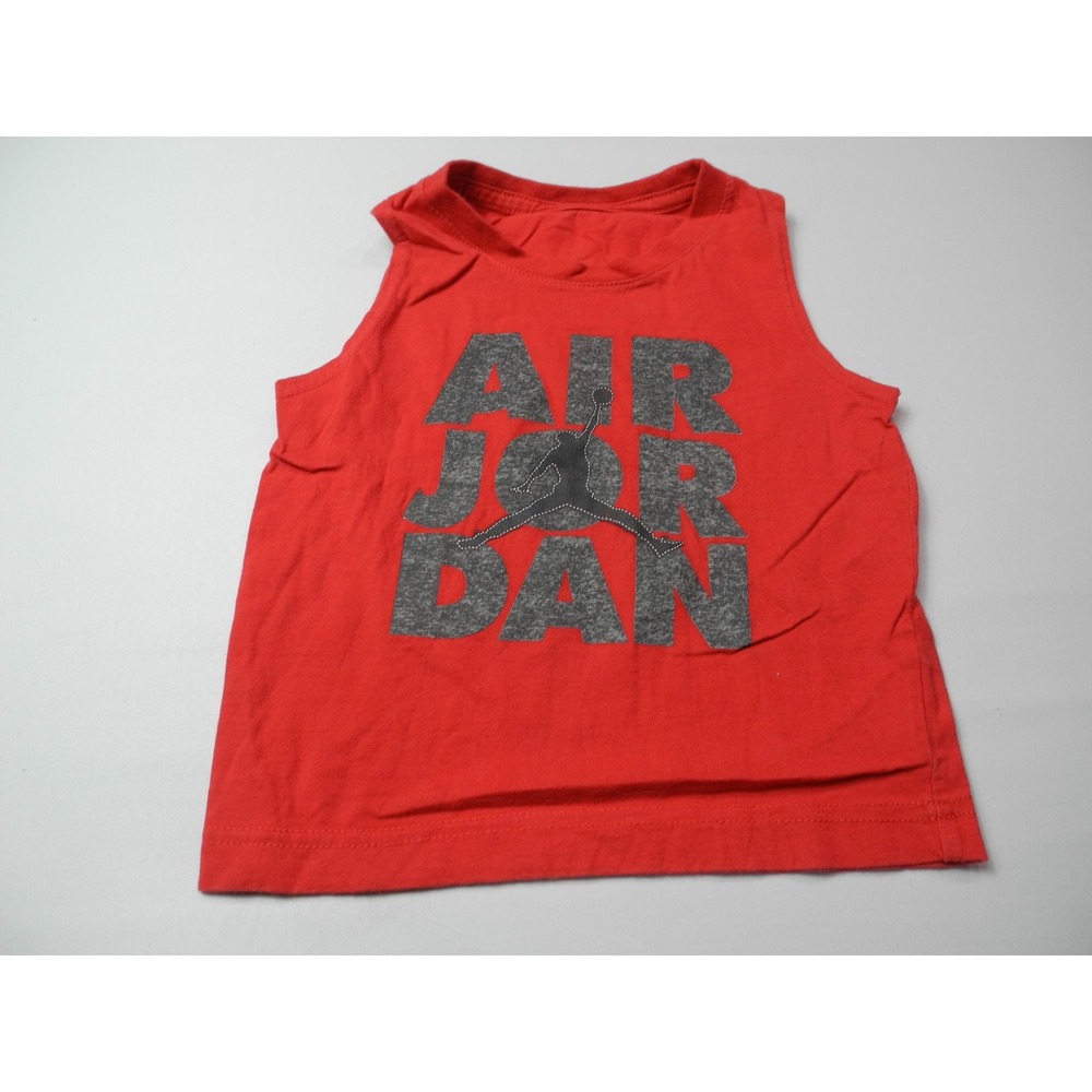 Air Jordan Shirt Tank Top Youth Small Red Basketball Sleeveless Tee 100% Cotton